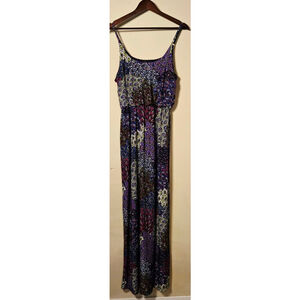 Women's 5th & LOVE Blue Purple Paisley Maxi Dress M
